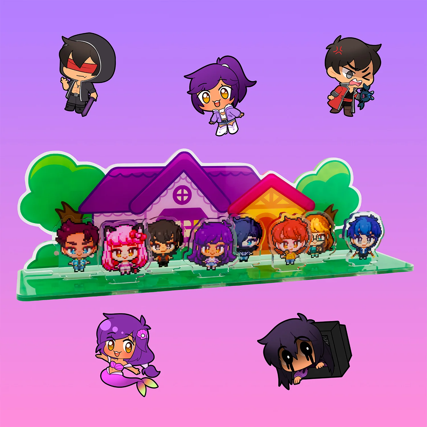Aphmau & Friends Pixel Standee & Sticker Pack Bundle - Image 2
